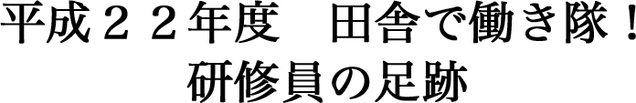 平成２２年度「田舎で働き隊！」の実績